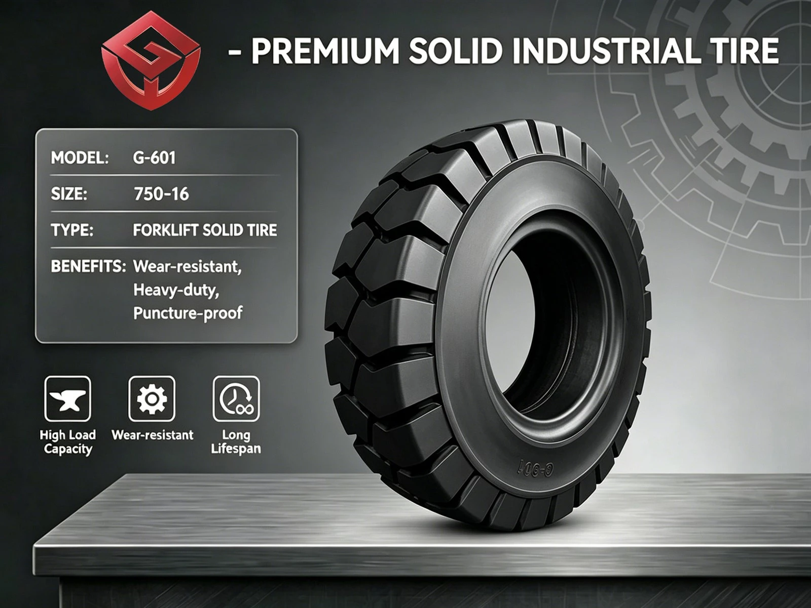 750 16 Solid Forklift Tire 750 16 Solid Forklift Tire